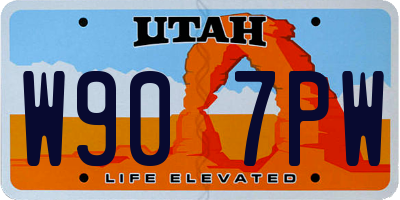 UT license plate W907PW
