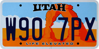 UT license plate W907PX