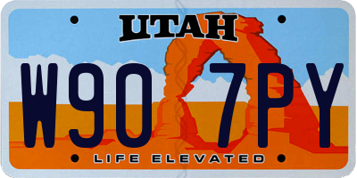 UT license plate W907PY
