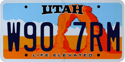 UT license plate W907RM