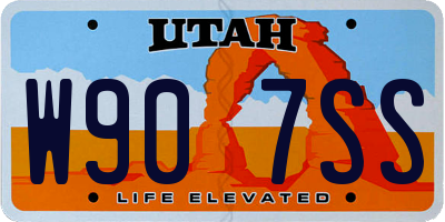 UT license plate W907SS