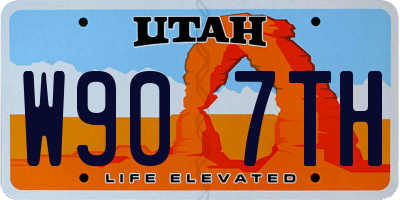 UT license plate W907TH