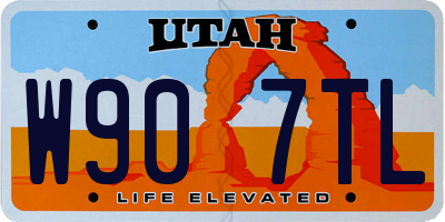 UT license plate W907TL