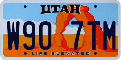 UT license plate W907TM