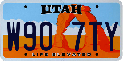 UT license plate W907TY