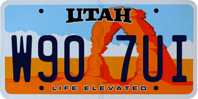 UT license plate W907UI