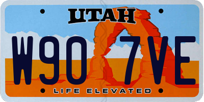 UT license plate W907VE
