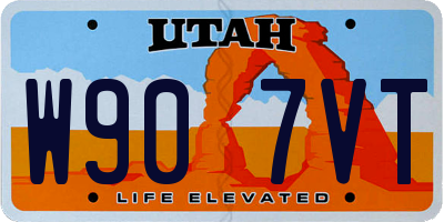 UT license plate W907VT