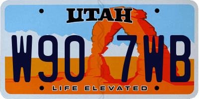 UT license plate W907WB