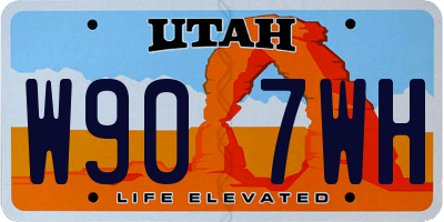 UT license plate W907WH