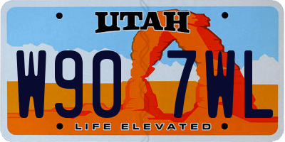 UT license plate W907WL