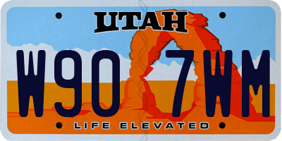 UT license plate W907WM