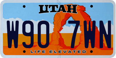 UT license plate W907WN