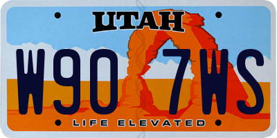 UT license plate W907WS