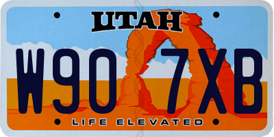 UT license plate W907XB
