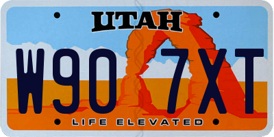 UT license plate W907XT