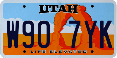 UT license plate W907YK