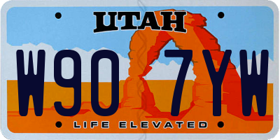 UT license plate W907YW