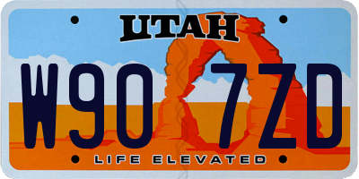 UT license plate W907ZD