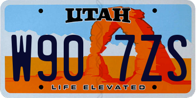 UT license plate W907ZS