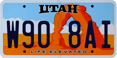 UT license plate W908AI