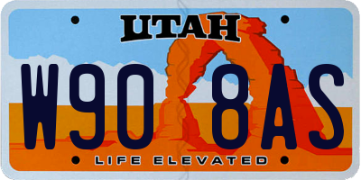 UT license plate W908AS