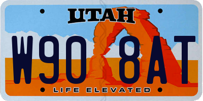 UT license plate W908AT