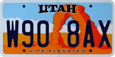 UT license plate W908AX