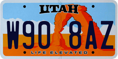 UT license plate W908AZ