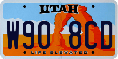 UT license plate W908CD