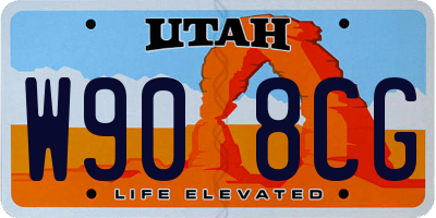 UT license plate W908CG
