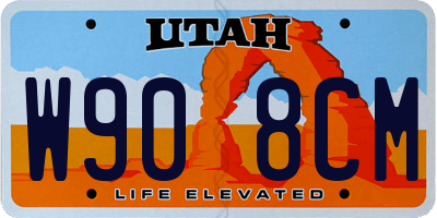 UT license plate W908CM