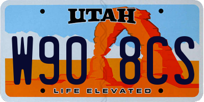 UT license plate W908CS