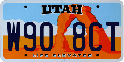 UT license plate W908CT