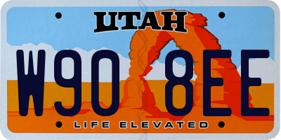 UT license plate W908EE