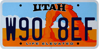UT license plate W908EF