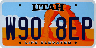 UT license plate W908EP