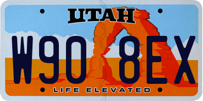 UT license plate W908EX