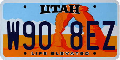 UT license plate W908EZ