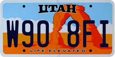 UT license plate W908FI