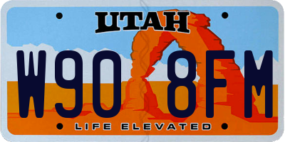 UT license plate W908FM