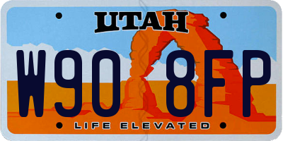 UT license plate W908FP