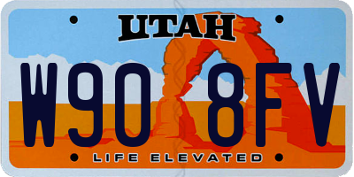 UT license plate W908FV