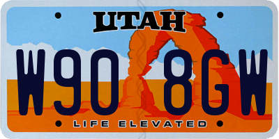 UT license plate W908GW