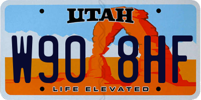 UT license plate W908HF