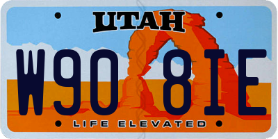 UT license plate W908IE