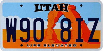 UT license plate W908IZ