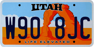 UT license plate W908JC