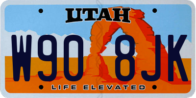 UT license plate W908JK