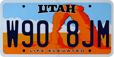 UT license plate W908JM